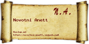 Novotni Anett névjegykártya